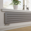 TERMA Aero H Designheizkörper 410x1800 Farbe Metallic Stone unter Fenster