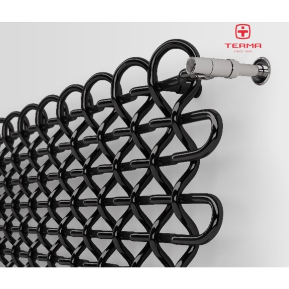 TERMA PLC H Designheizkörper 463x1600 RAL 9005 Detail Ganze