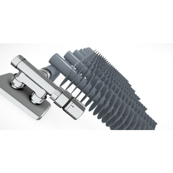 TERMA Ribbon T Retro Heizkörper 930x500 Salt&Pepper Steuerung