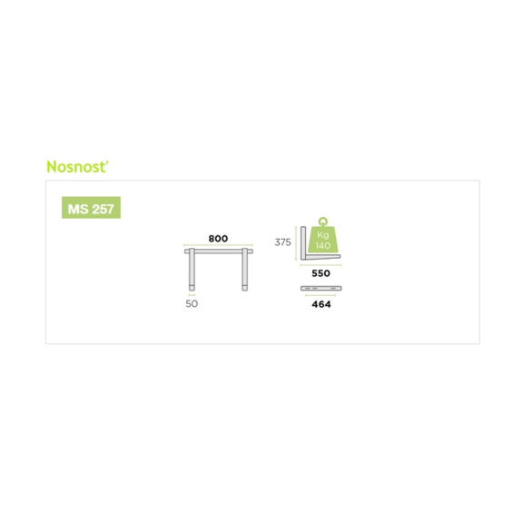 MS 257 einstellbare Konsole für Wandmontage Tragkraft