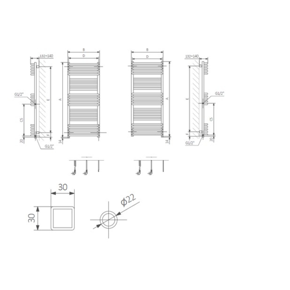 TERMA Pola ONE Badheizkörper Schema