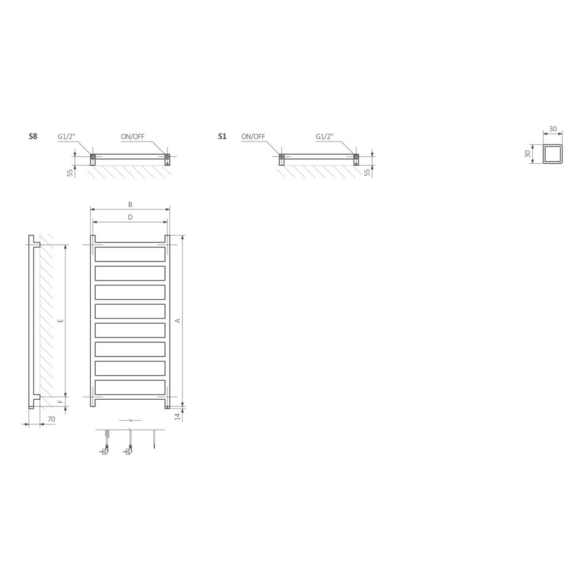 TERMA Simple One Designheizkörper Schema