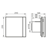 Ventilator Silent 200 Design CZ - Abmessungen