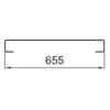 Gebürstet rostfrei 655 mm