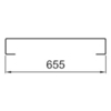 Gebürstet rostfrei 655 mm