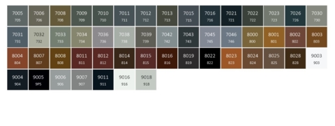 Farben Terma - Farbausführungen RAL - Nuancen3