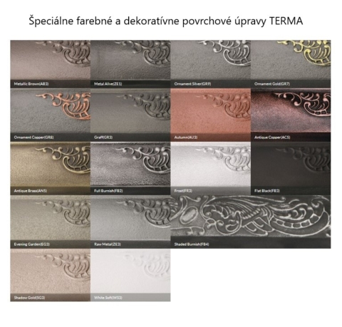 Farben Terma - Gussheizkörper - spezielle Farbausführungen - Palette