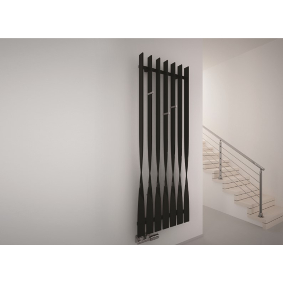 TERMA Cyklon V Designheizkörper 1900x580 - Farbe Soft 9005 - geeignet für modernes Interieur