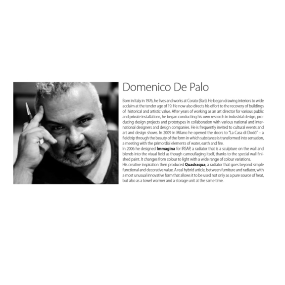 IRSAP Quadraqua Designheizkörper Designer Domenico de Palo