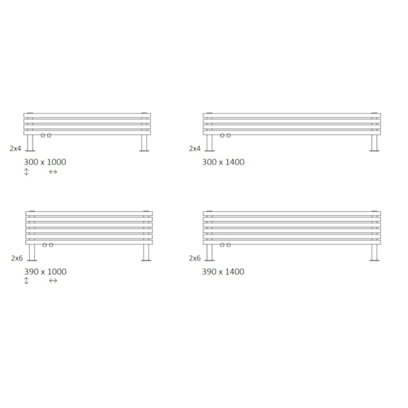TERMA Tune HSD Designheizkörper unter Fenster verfügbare Größen