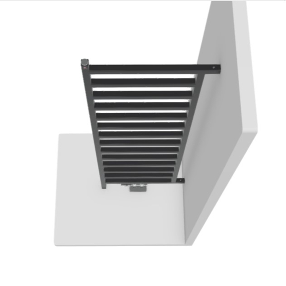 TERMA Simple DW Designheizkörper 1755x500 Farbe Heban Ansicht von oben