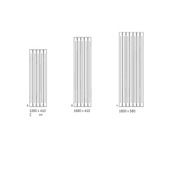 TERMA Pier Designheizkörper verfügbare Größen