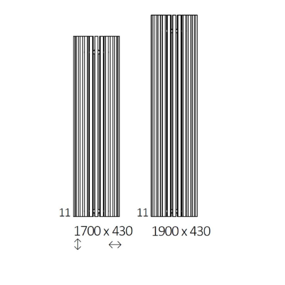 TERMA Triga AW Wasserheizkörper verfügbare Größen