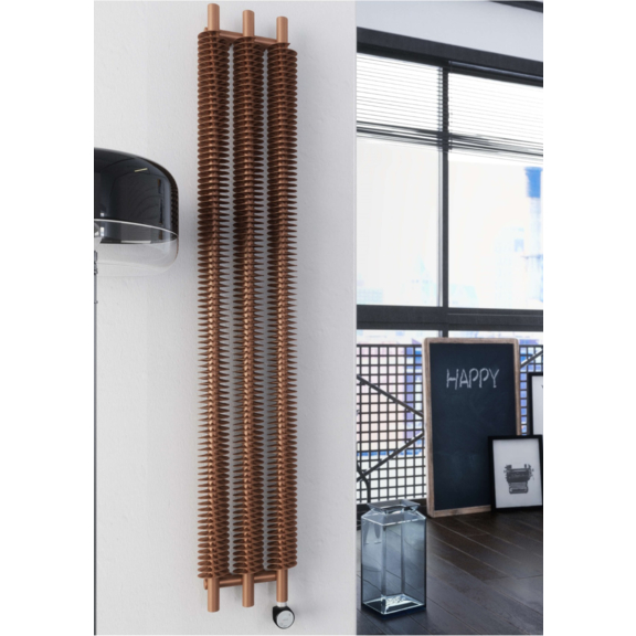 TERMA Ribbon V E Designheizkörper 1800x290 Farbe Copper