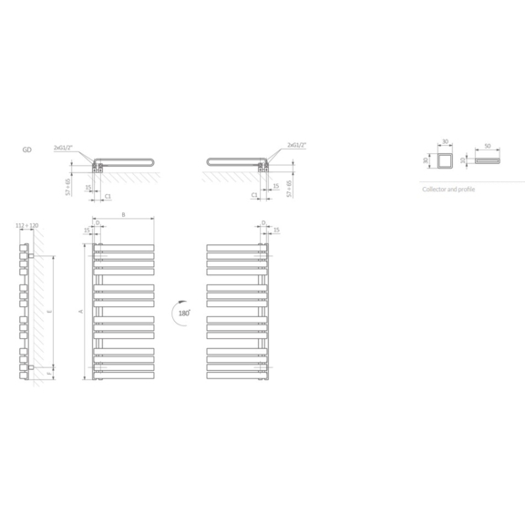 TERMA Warp S Designheizkörper Schema