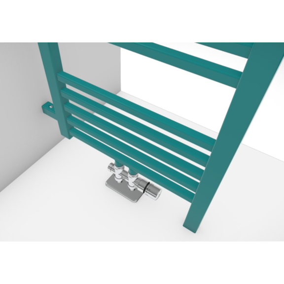 TERMA Bone DW Badheizkörper Farbvariante RAL5018 Seitenansicht