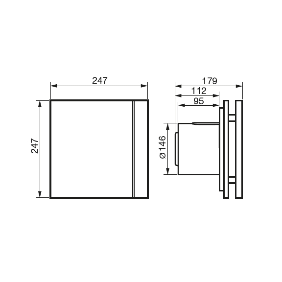 Ventilator Silent 300 Design CZ - Abmessungen