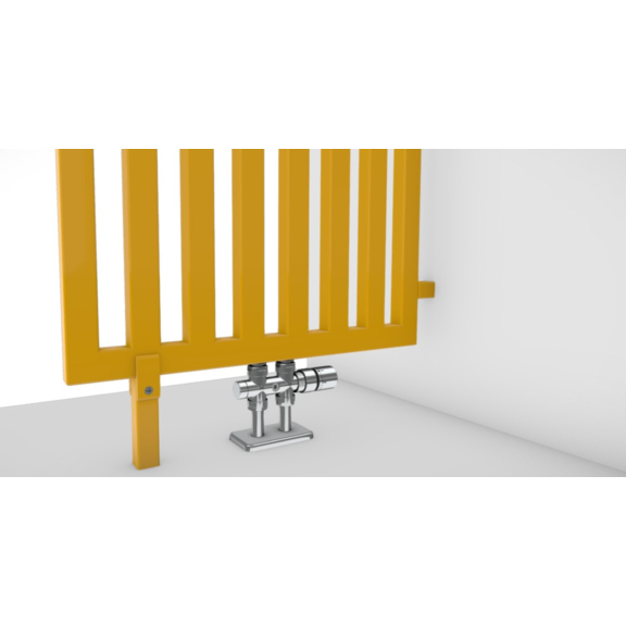 TERMA Angus DW Designheizkörper RAL1023 Detail Trennwand