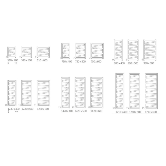 TERMA Vipera Designheizkörper - verfügbare Größen