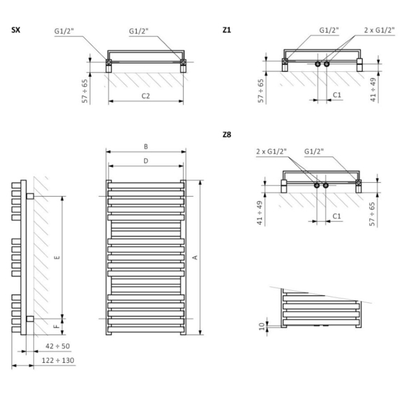 TERMA Quadrus Bold Designheizkörper Schema