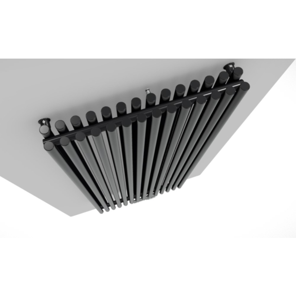 TERMA Tune VWD Designheizkörper 1800x490 Farbe Soft RAL9005 Ansicht von oben