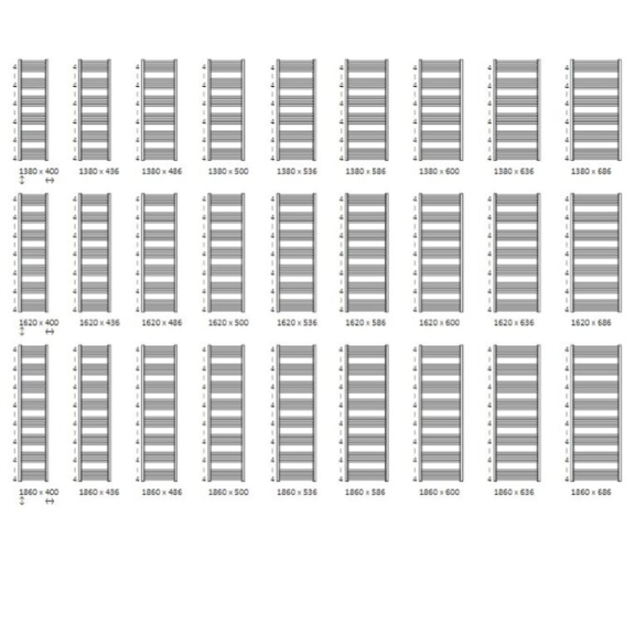 TERMA Lena Badheizkörper verfügbare Größen2
