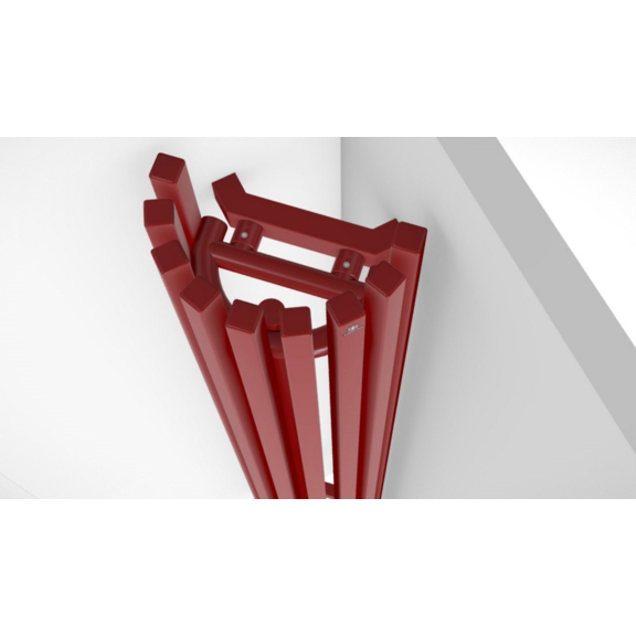 TERMA Triga ANC Eckheizkörper RAL 3020 - Seitenansicht