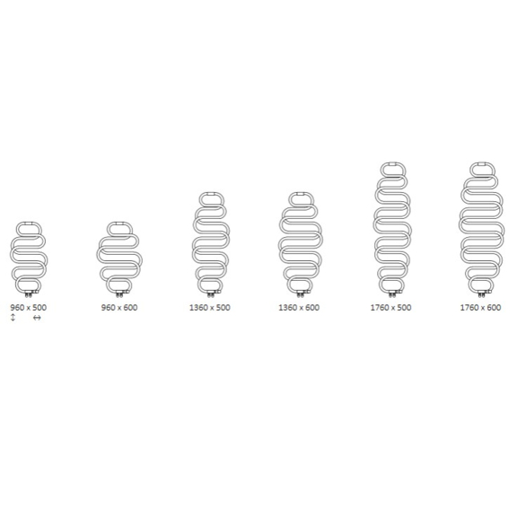 TERMA Perla Designheizkörper - verfügbare Größen