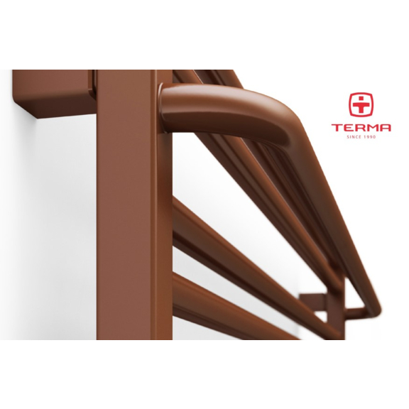 TERMA Lima Badheizkörper 500x1000 RAL8004 Detail - Seitenansicht