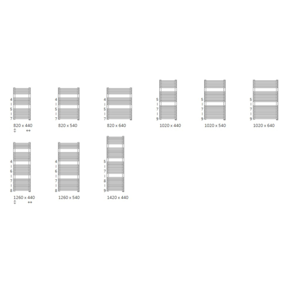 TERMA Tytus ONE Badheizkörper verfügbare Größen