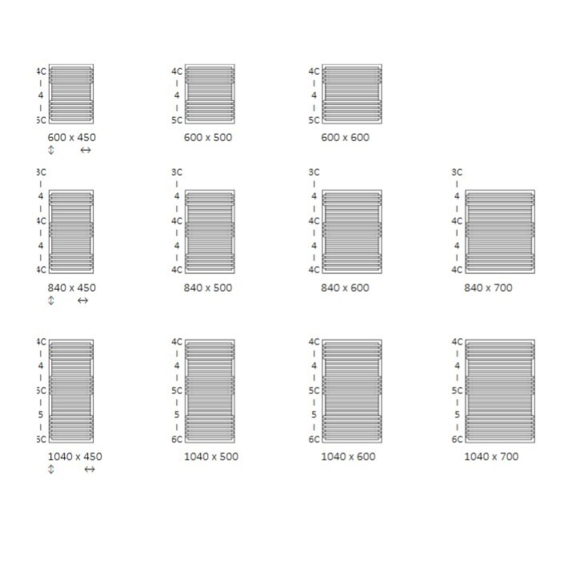 TERMA POC 2 Badheizkörper - verfügbare Größen1