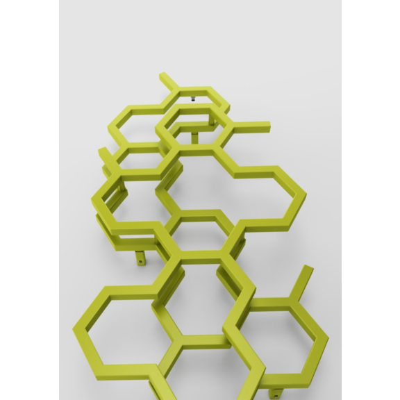 TERMA Hex Designheizkörper 1220x480 Farbe Green Apple Detail