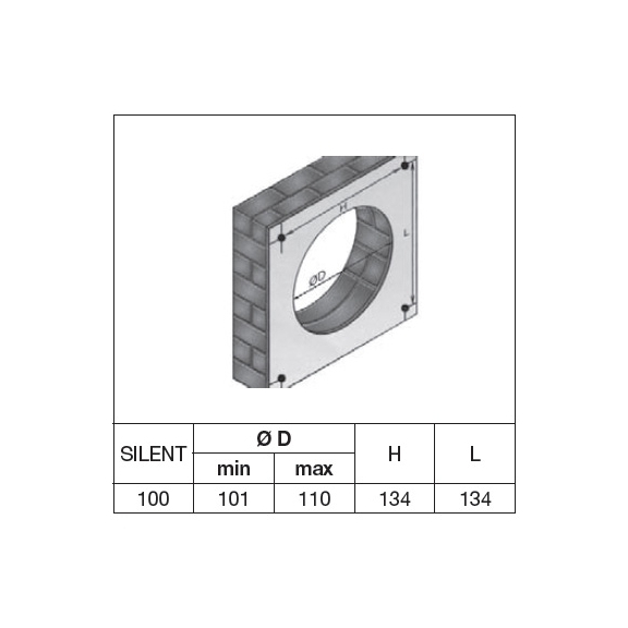 Ventilator Silver 100 CZ silberfarben - Montageöffnung