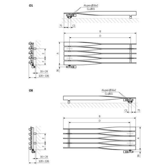 TERMA Cyklon H Designheizkörper - Schema