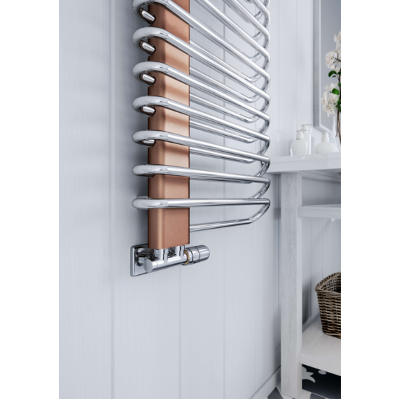 TERMA Michelle Designheizkörper 1200x500 Nickel Gloss und Cooper - Detail