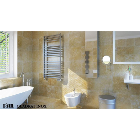 ISAN Quadrat Inox Edelstahlheizkörper Interieur