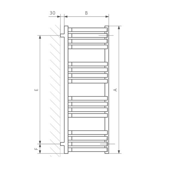 TERMA Incorner Eckheizkörper - Technische Zeichnung - Schema