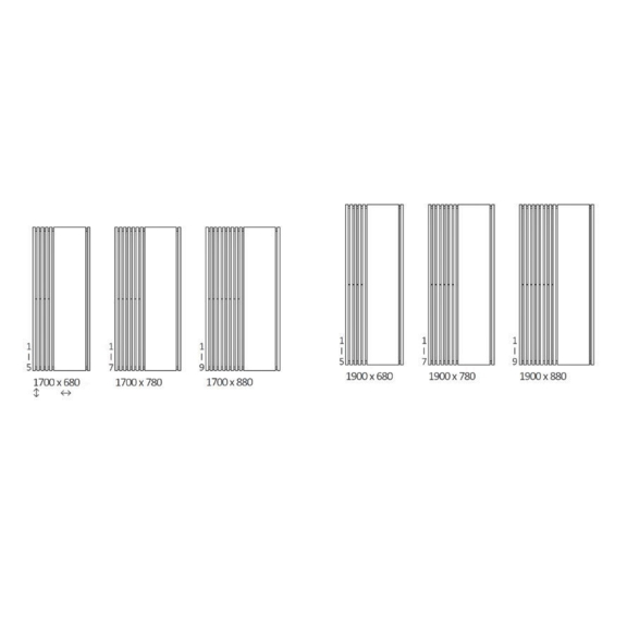 TERMA Triga M Designheizkörper mit Spiegel verfügbare Größen