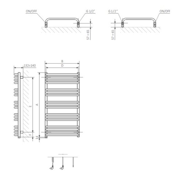 TERMA Alex ONE Designheizkörper Schema