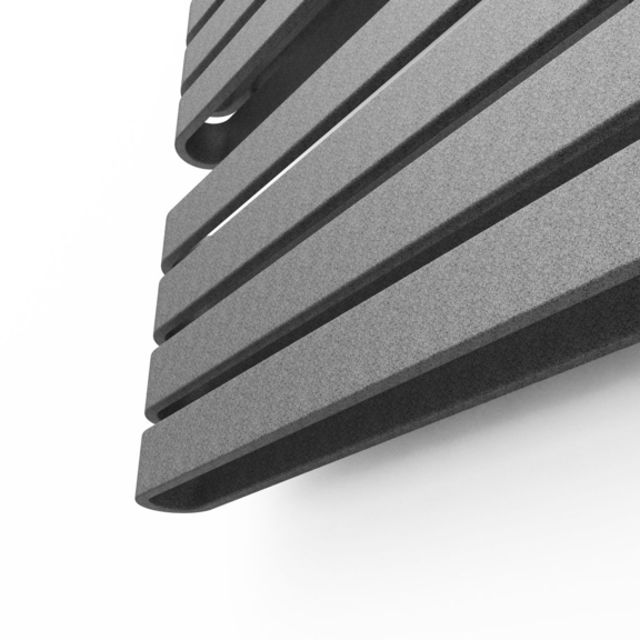 TERMA Warp S Designheizkörper 1110x500 Farbe Salt und Pepper - Detail