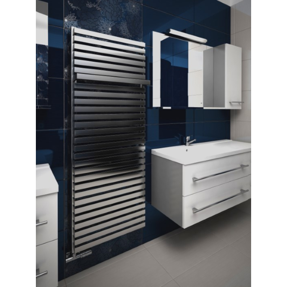 TERMA City Badheizkörper 1320x600 Farbe Chrome effect - im Interieur