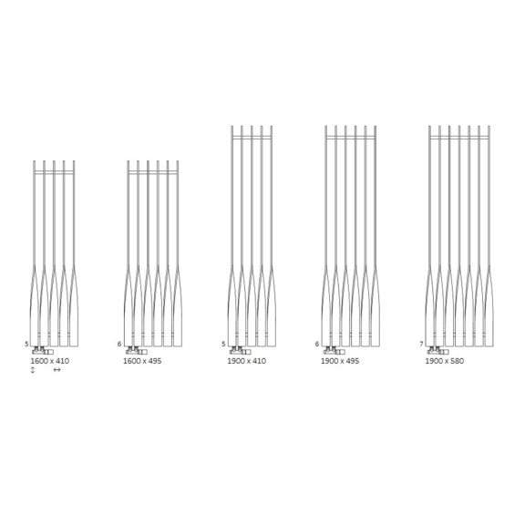 TERMA Cyklon V Designheizkörper - verfügbare Größen