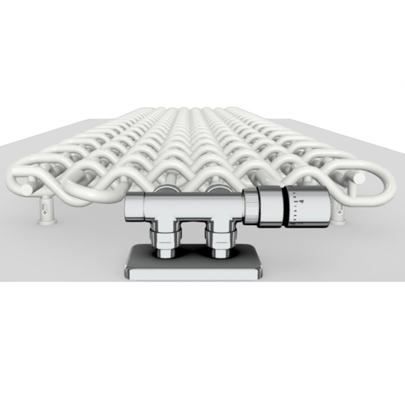 TERMA PLC V Designheizkörper 1800x463 Farbe Sweet Sugar - Ansicht von unten