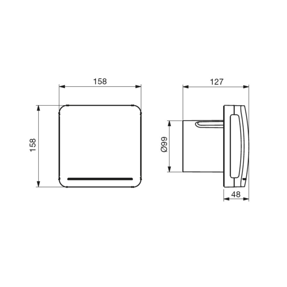 Ventilator ECOAIR SLC Ecowatt - Abmessungen