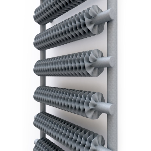 TERMA Ribbon T Retro Heizkörper 930x500 Salt&Pepper Detail