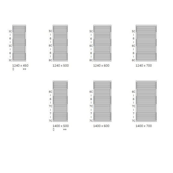 TERMA POC 2 Badheizkörper - verfügbare Größen2