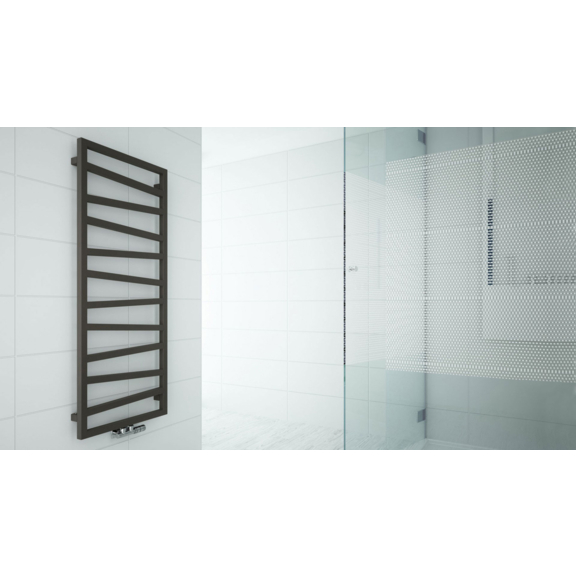 TERMA Zigzag Badheizkörper 1310x500 Farbe Metallic Stone Interieur