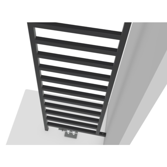 TERMA Simple DW Designheizkörper 1755x500 Farbe Heban - Ansicht von oben