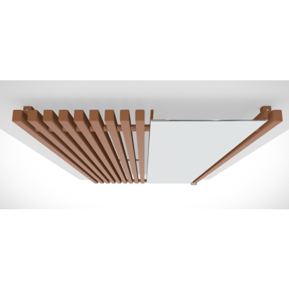 TERMA Triga M Designheizkörper mit Spiegel Ansicht von oben Farbe Copper