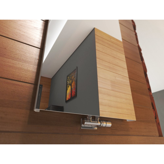 TERMA Case Slim Vertikaler Designheizkörper - Spiegel Detail